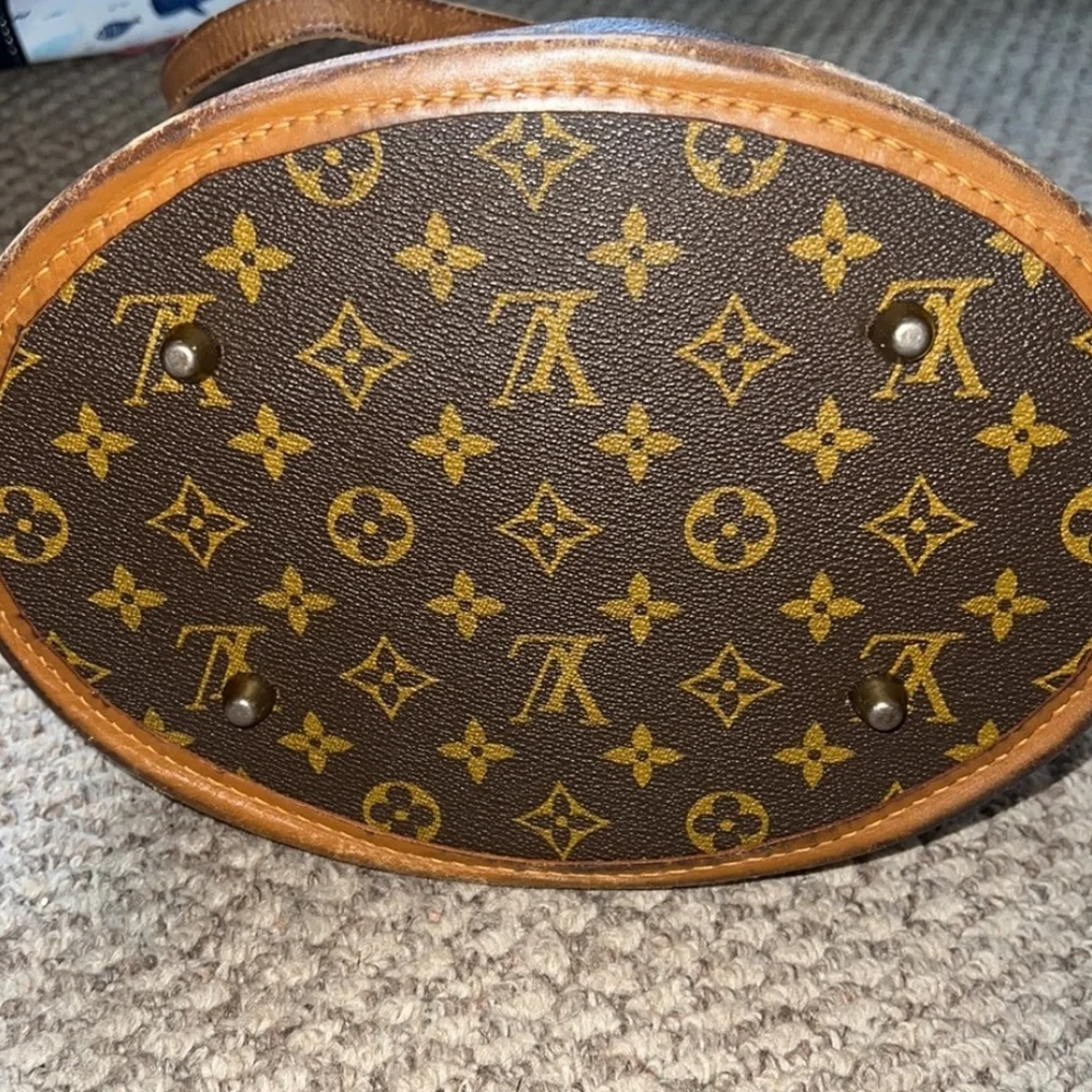 Louis Vuitton Monogram Canvas Tote with Tan Leather Trim